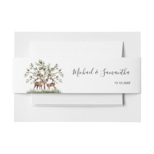 Aquarell Bergwald Rustikale Hochzeit Einladungsbanderole