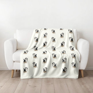 Aquarell Bernedoodle Fleece-Decke Fleecedecke