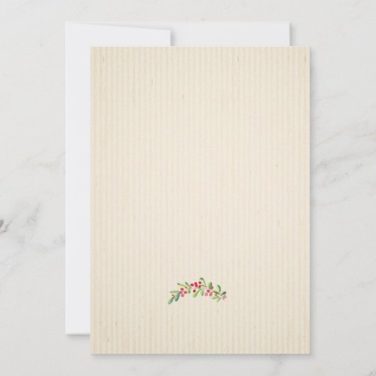 Aquarell Berries Grün Weihnachten Einladung (Rückseite)