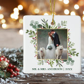 Aquarell Berries Hochzeitliches Foto Grün Keramikornament