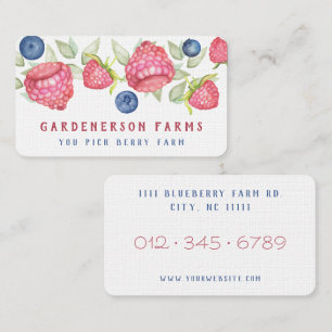 Aquarell Berry Farm Business Card Visitenkarte