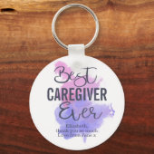 Aquarell Beste Pflegeperson je Wertschätzung Schlüsselanhänger (Vorderseite)