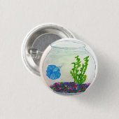 Aquarell Betta Fish Button (Vorne & Hinten)