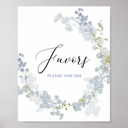 Aquarell bevorzugt Blaublüten Delphinium blüht Bab Poster (Vorne)