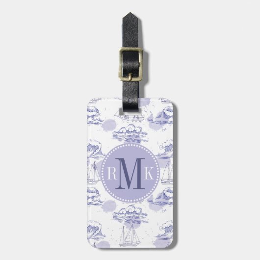 Aquarell bewegt wellenartig u. versendet Muster Gepäckanhänger (Vorderseite vertikal)