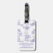 Aquarell bewegt wellenartig u. versendet Muster Gepäckanhänger (Rückseite vertikal)