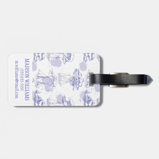 Aquarell bewegt wellenartig u. versendet Muster Gepäckanhänger (Rückseite horizontal)