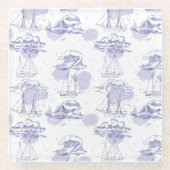 Aquarell bewegt wellenartig u. versendet Muster Glasuntersetzer (Vorderseite)