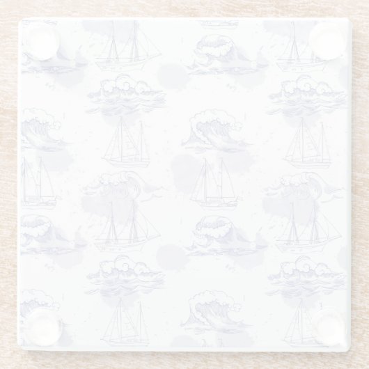 Aquarell bewegt wellenartig u. versendet Muster Glasuntersetzer (Rückseite)