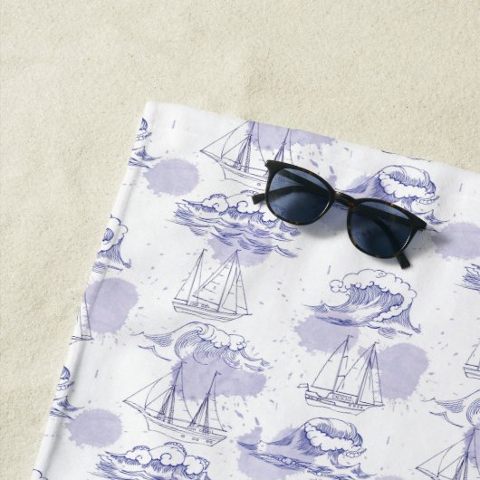 Aquarell bewegt wellenartig u. versendet Muster Strandtuch (Beispiel)