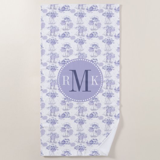 Aquarell bewegt wellenartig u. versendet Muster Strandtuch (Vorderseite)