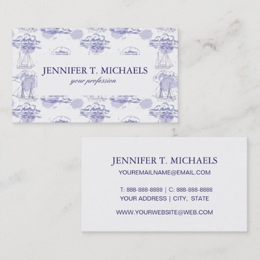 Aquarell bewegt wellenartig u. versendet Muster Visitenkarte (Vorne/Hinten)