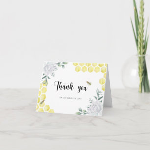 Aquarell-Biene-Blumen-Hochzeitsdusche-Dankeskarten Dankeskarte