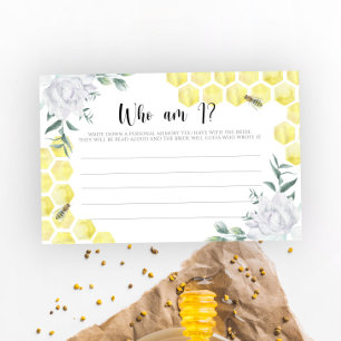 Aquarell-Biene-Blumen-"Wer bin ich"-Spiel für den Briefpapier