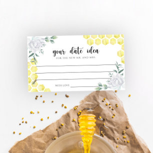 Aquarell-Biene florale Date-Night-Ideen \ Date-Gla Begleitkarte