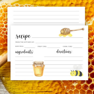 Aquarell-Biene - Rezeptkarte