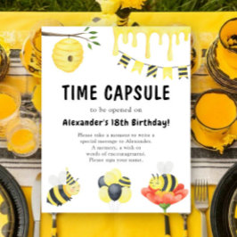 Aquarell-Biene-Tag-Zeitkapsel 1. Geburtstag Poster