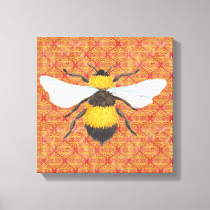Aquarell-Bienen-Leinwanddruck Leinwanddruck