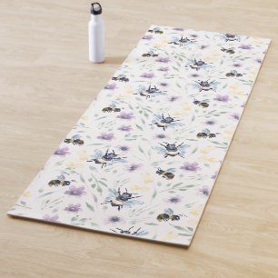 Aquarell-Bienen-Muster Yogamatte