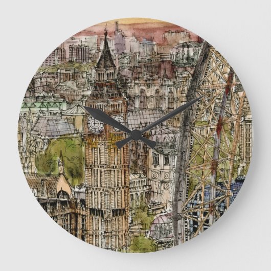 Aquarell Big Ben der Bestimmungsort-| u. Große Wanduhr (Vorderseite)