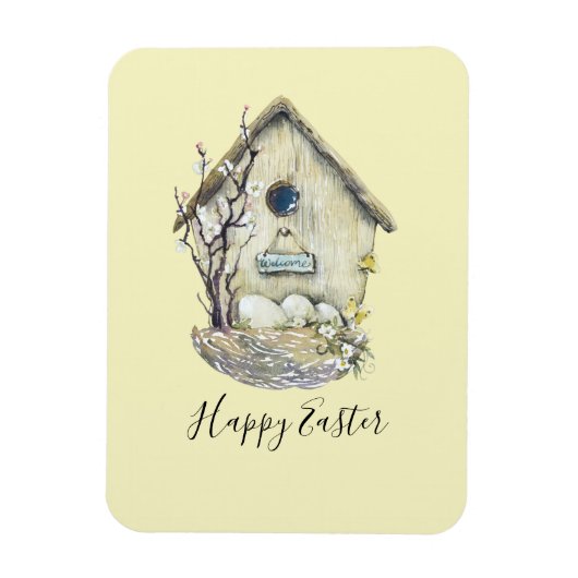 Aquarell Birdhouse Ei Nest Oster Magnet (Vertikal)