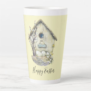 Aquarell Birdhouse Ei Nest Oster Milchtasse
