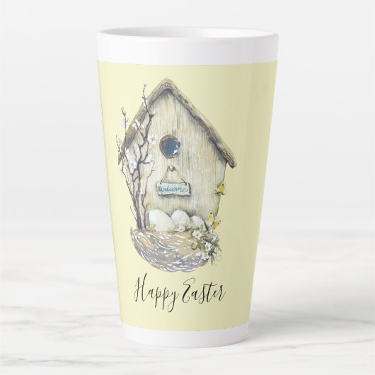 Aquarell Birdhouse Ei Nest Oster Milchtasse (Vorderseite)