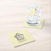 Aquarell Birdhouse Ei Nest Oster Rechteckiger Pappuntersetzer (Vor Ort)