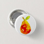 Aquarell-Birnen-Illustrationsmalerei Button (Vorne & Hinten)