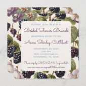 Aquarell BlackBerry & Regal Blooms Square Einladung (Vorne/Hinten)