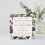 Aquarell BlackBerry & Regal Blooms Square Einladung (Stehend Vorderseite)