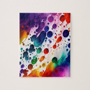 Aquarell-Blasen Schmelzende Farben Abstrakt Puzzle