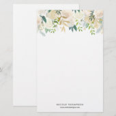 Aquarell-blasse Pfingstrosen mit Gold betont Briefpapier (Vorne/Hinten)