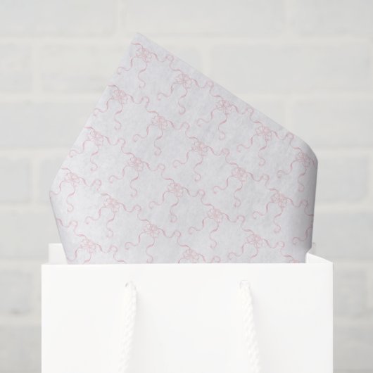 Aquarell Blassrosa Schleifen Seidenpapier (Geschenktüte)