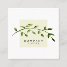 Aquarell-Blatt-beige quadratische