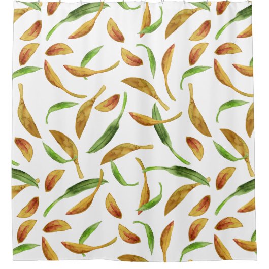 Aquarell-Blatt-Duschvorhang Duschvorhang (Vorderseite)