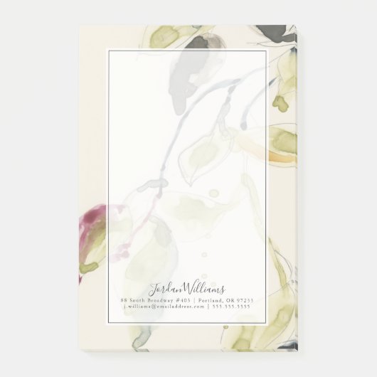 Aquarell-Blatt-Niederlassungs-Triptychon Post-it Klebezettel (Vorderseite)