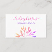 Aquarell-Blatt-Schmuck Visitenkarte (Vorderseite)