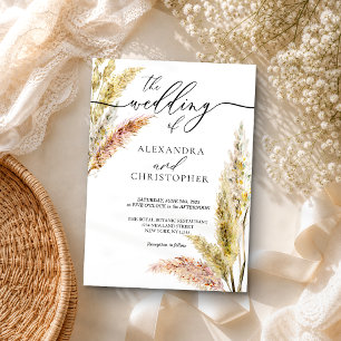 Aquarell-Blatt-Unterschrift-Kalligrafie-Hochzeit Einladung