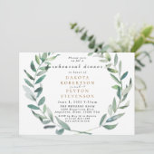 Aquarell Blätter 06 Probe Abendessen Einladung (Stehend Vorderseite)