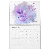 Aquarell-Blätter 2026 Kalender | Botanische Natur (Feb 2027)