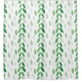 Aquarell-Blätter Duschvorhang (Vorderseite)