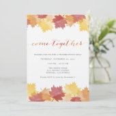 Aquarell-Blätter Erntedank Party Einladung (Stehend Vorderseite)