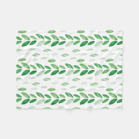 Aquarell-Blätter Fleecedecke (Vorderseite (Horizontal))