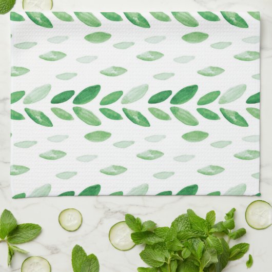 Aquarell-Blätter Geschirrtuch (Gefaltet)