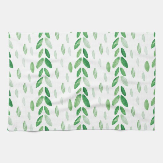 Aquarell-Blätter Geschirrtuch (Horizontal)