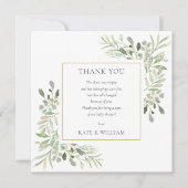 Aquarell Blätter Grüne Baby Duwer Gedicht Dankeskarte (Vorderseite)