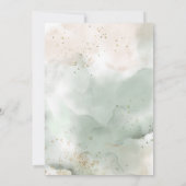 Aquarell-Blätter, Grüne, Rose Gold, Taufe Einladung (Rückseite)