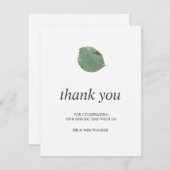 Aquarell Blätter Hochzeit danke - flach (Vorne/Hinten)