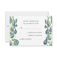 Aquarell-Blätter Laurel Rustic Wedding RSVP